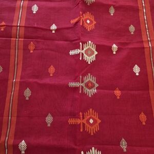 Elegant Red and Orange Handloom Saree